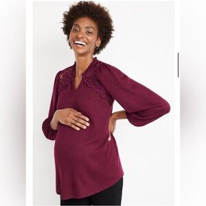 Elegant Burgundy Maternity Top